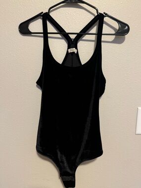 Madwell Black Velvet Racerback Bodysuit - Women's Intimates